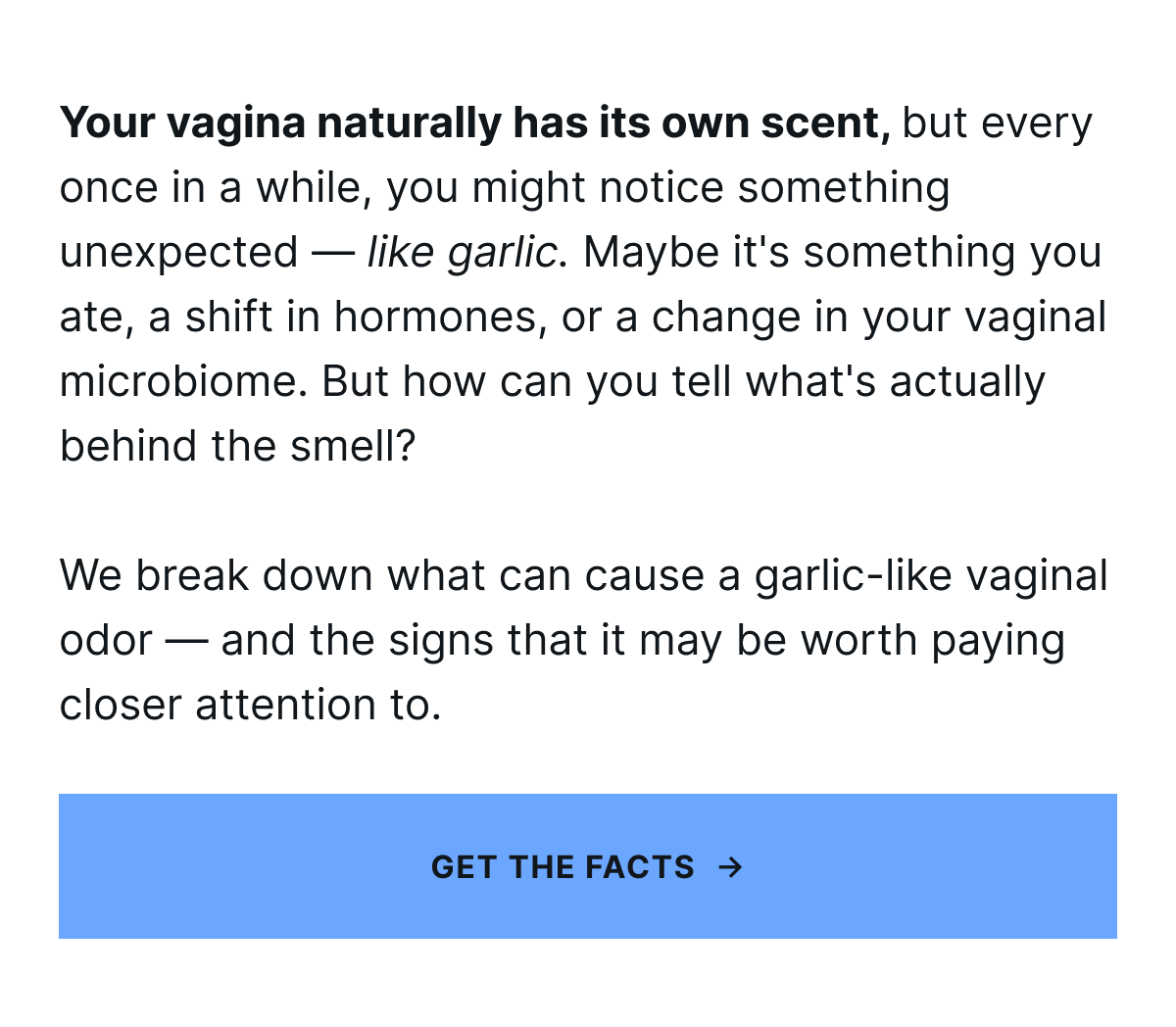Why does my vagina smell like garlic?