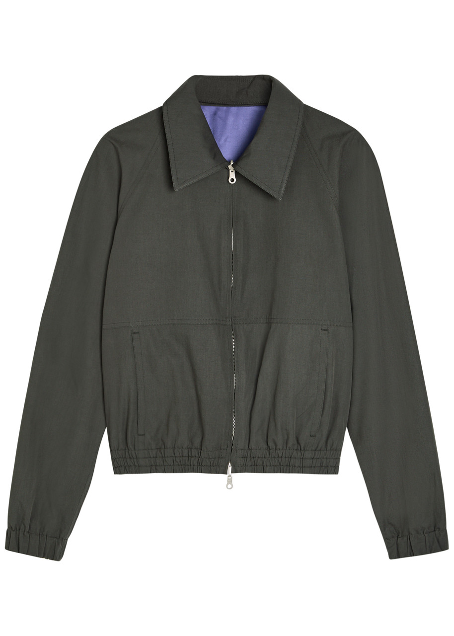 DRIES VAN NOTEN Vinnys reversible colour-blocked cotton-blend jacket