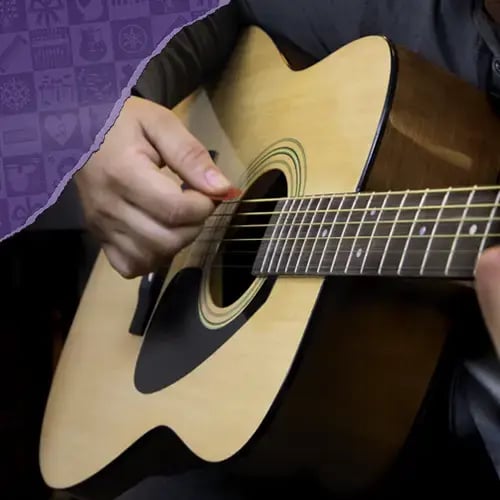A Yamaha F310 acoustic guitar is included with the GigMaker Standard package.