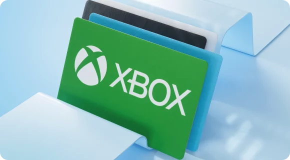 A green card with Xbox on the front