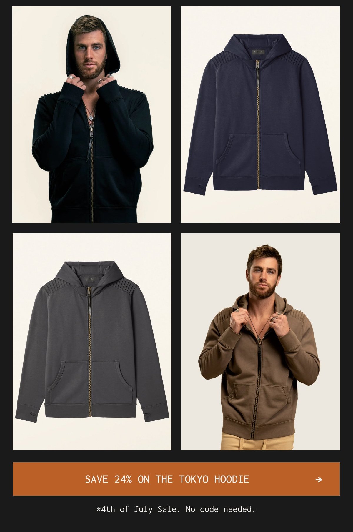 Save 24% on the tokyo hoodie * 4th of July Sale. No code needed.