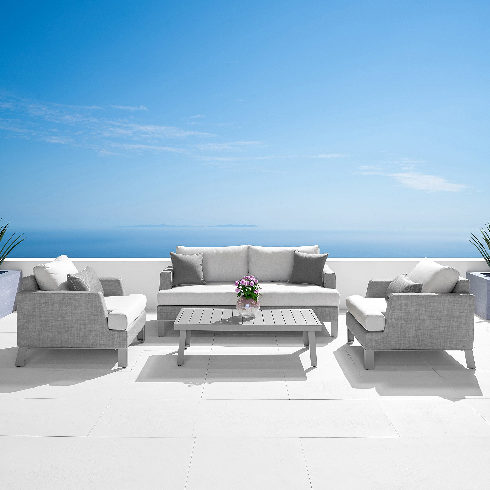 Modern Sling 4-Piece Outdoor Seating Set