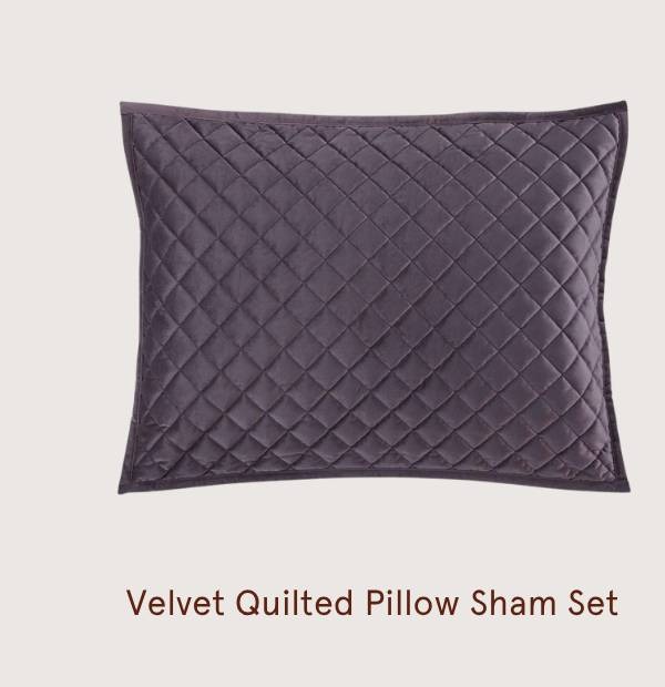 Velvet Quilted Pillow Sham Set
