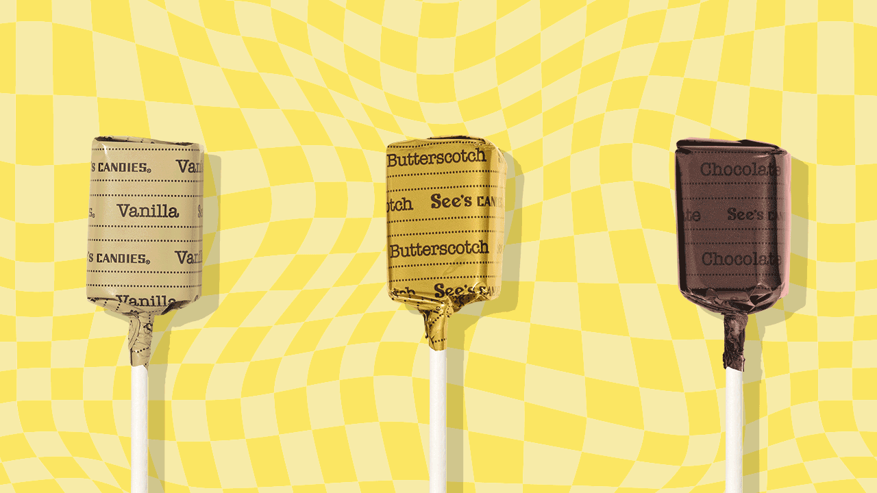 Three See&rsquo;s lollypops