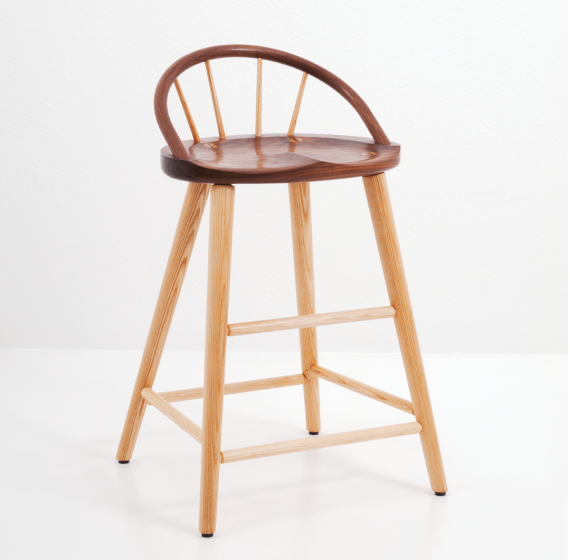 Bowback Stool in cherry