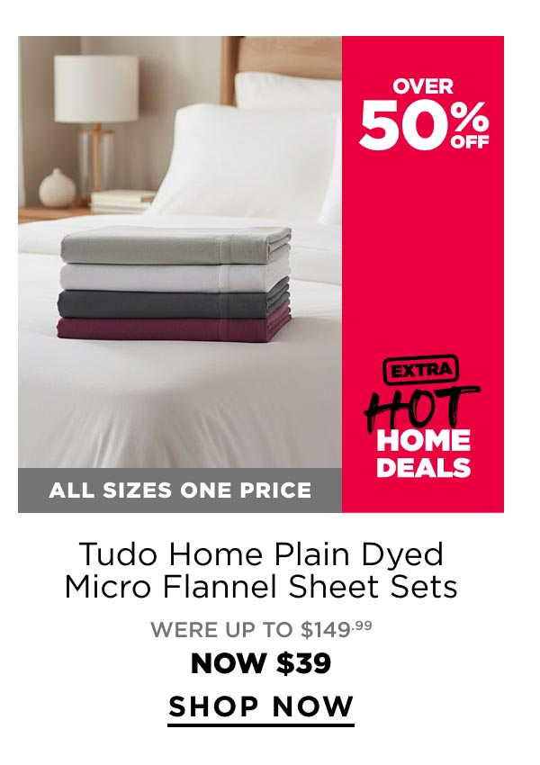 Tudo Home Plain Dyed Micro Flannel Sheet Sets
