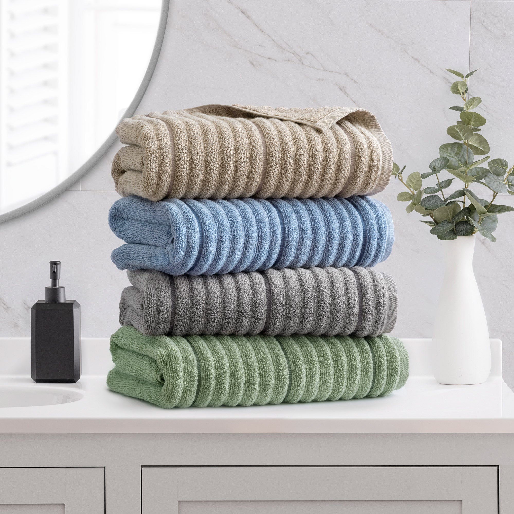 WelHome Bumpy Rib Bath Towel, 2-Pack