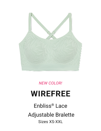 New color! wirefree Enbliss® Lace  Adjustable bralette Sizes XS-XXL