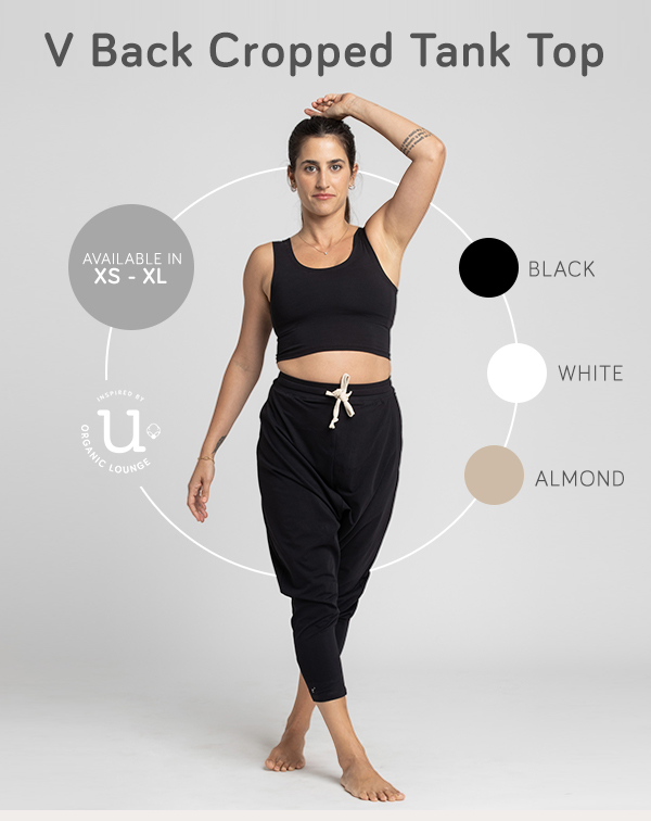 Shop Ripple yoga wear organic lounge  cropped v back top
