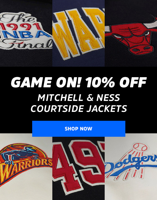 Game On! 10% OFF Mitchell & Ness Courtside Jackets  Shop Now & Save
