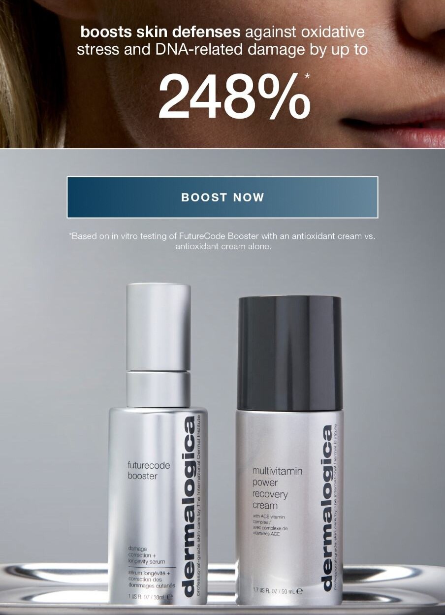 boosts skin defenses against oxidative stress and DNA-related damage by up to 248%*