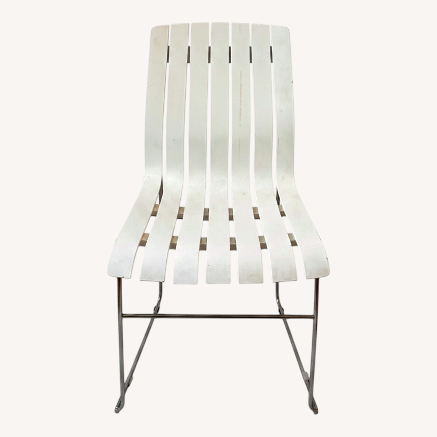 Image of Vintage Scandia Chair White Slatted Dining Chair