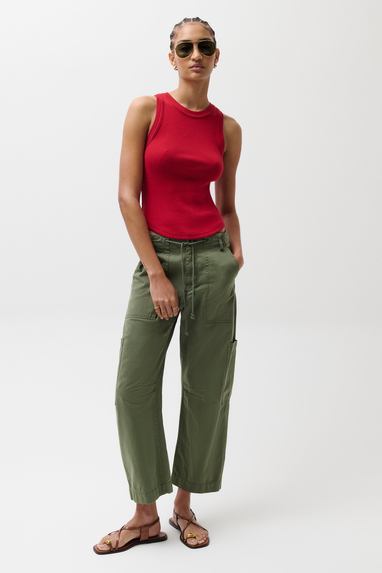 Image of Sabrina Curved Utility Pants - Meadow