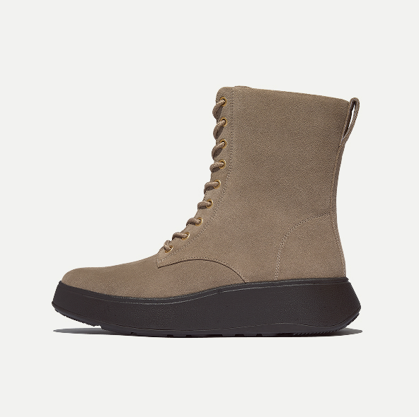 F-MODE Suede Lace-Up Flatform Ankle Boots Image