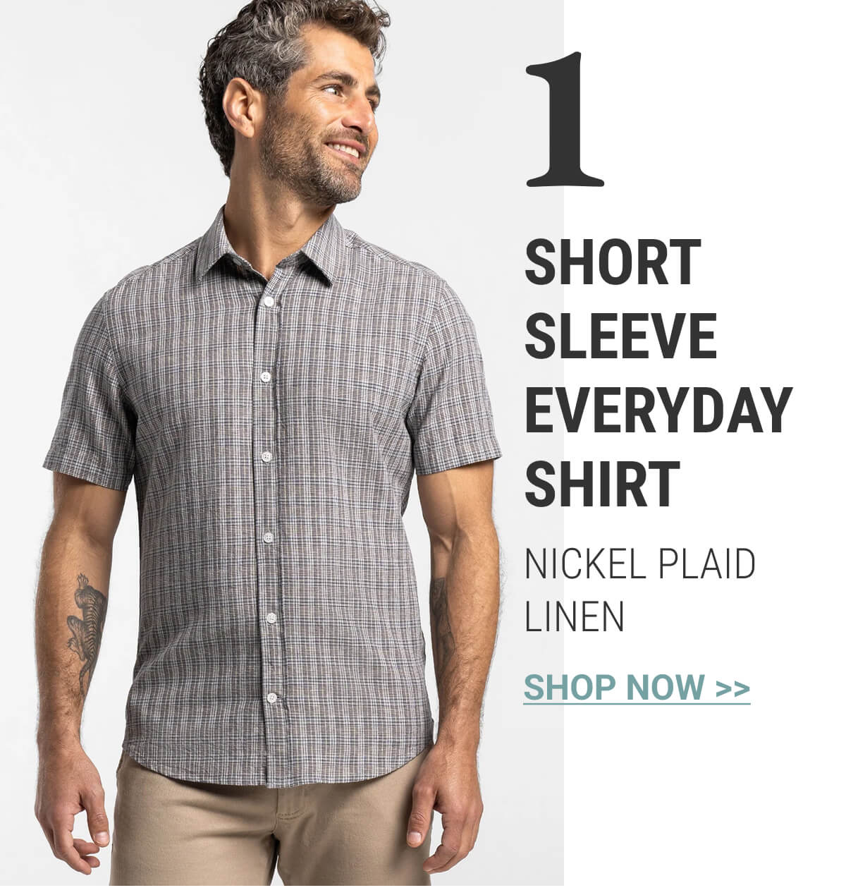 Nickel Plaid Short Sleeve Everyday Shirt