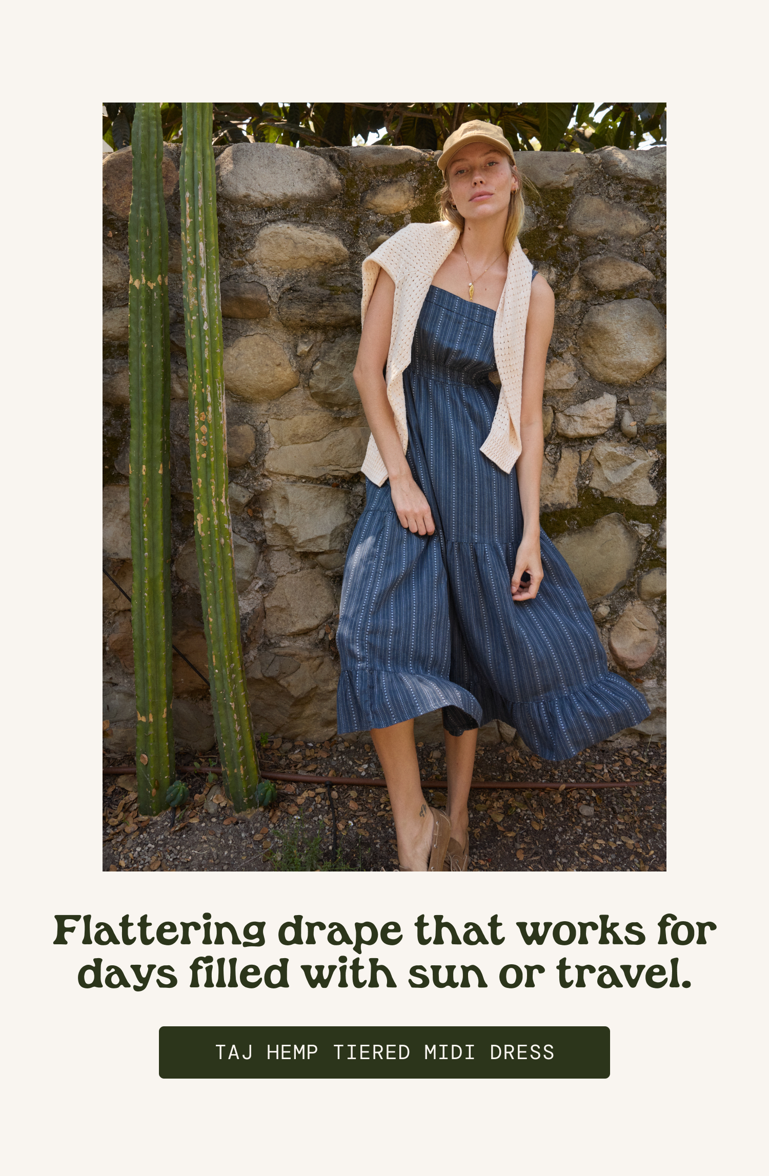 Taj Hemp Tiered Midi Dress