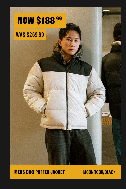 MENS DUO PUFFER JACKET MOONROCK/BLACK