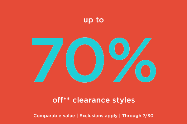 70% off Clearance