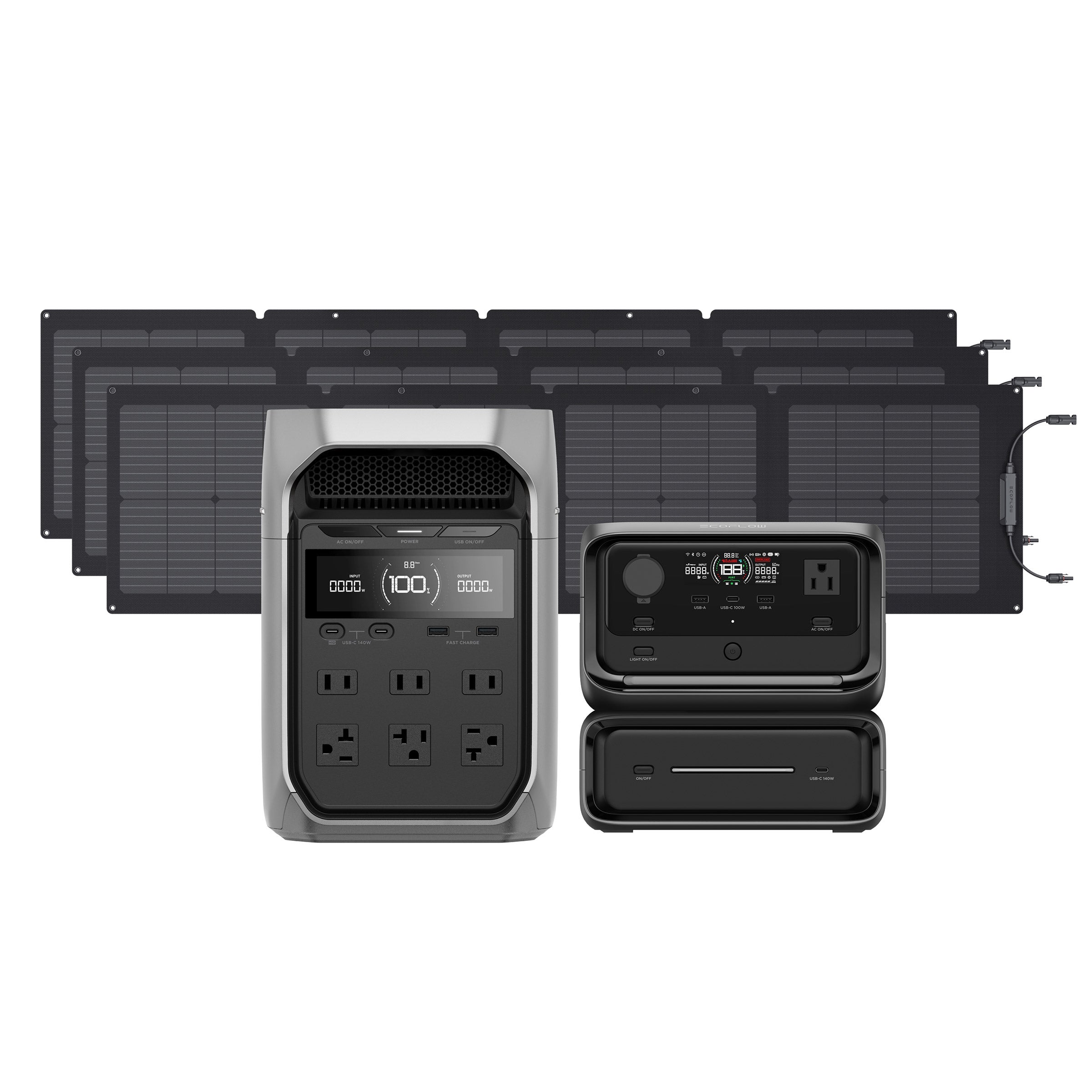 EcoFlow 1.5kWh Generator DELTA3 Plus + River3 Max + 3x 110W Solar Panel