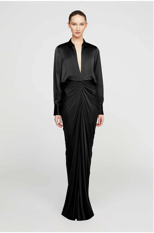 Katrine Jersey And Satin Gown