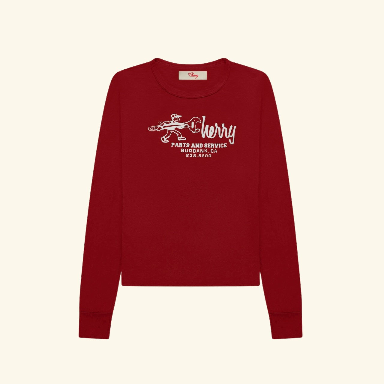 Image of Women's Parts and Service Long Sleeve Tee (Sun Faded Red)