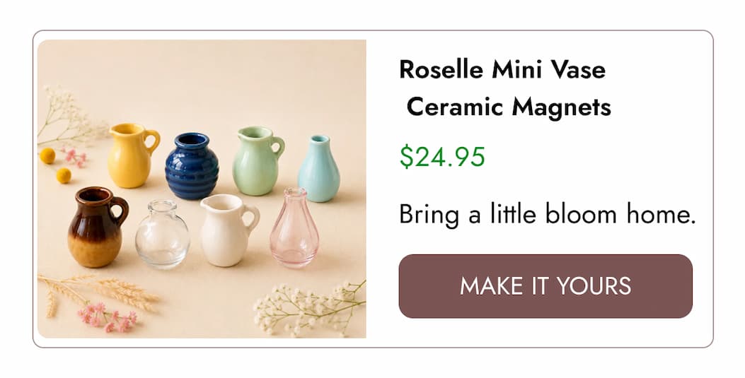 Roselle Mini Vase Ceramic Magnets