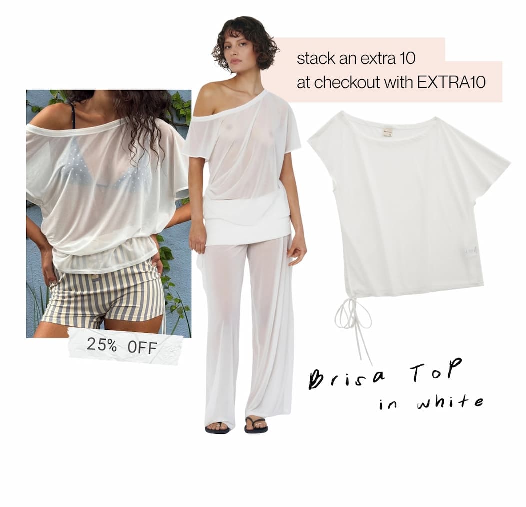 stack an extra 10 at checkout with code: EXTRA10  | Brisa Top in White 