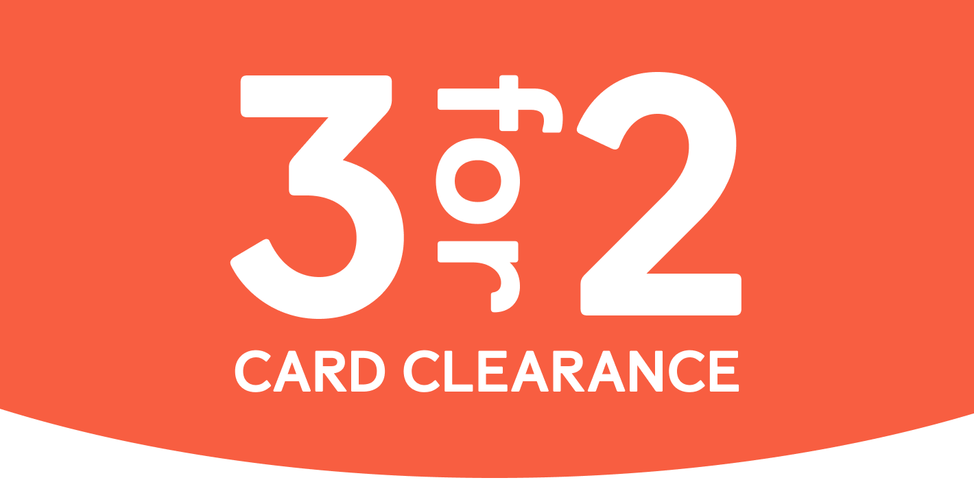 3 for 2: card clearance!