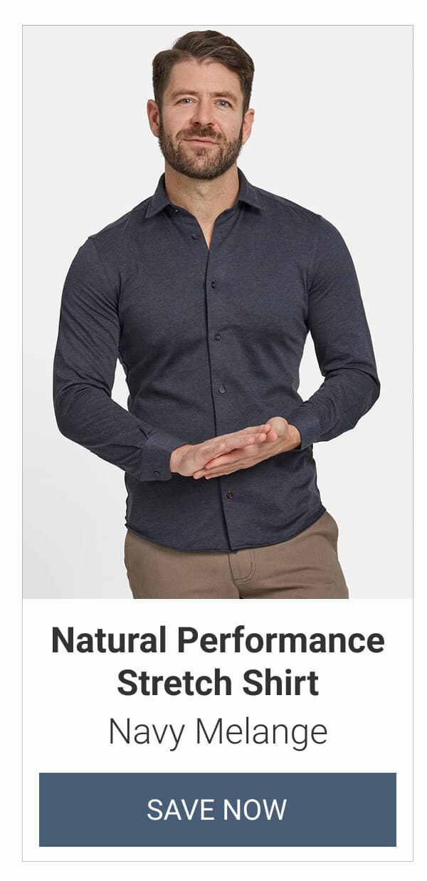 Navy Melange Natural Performance Stretch Shirt