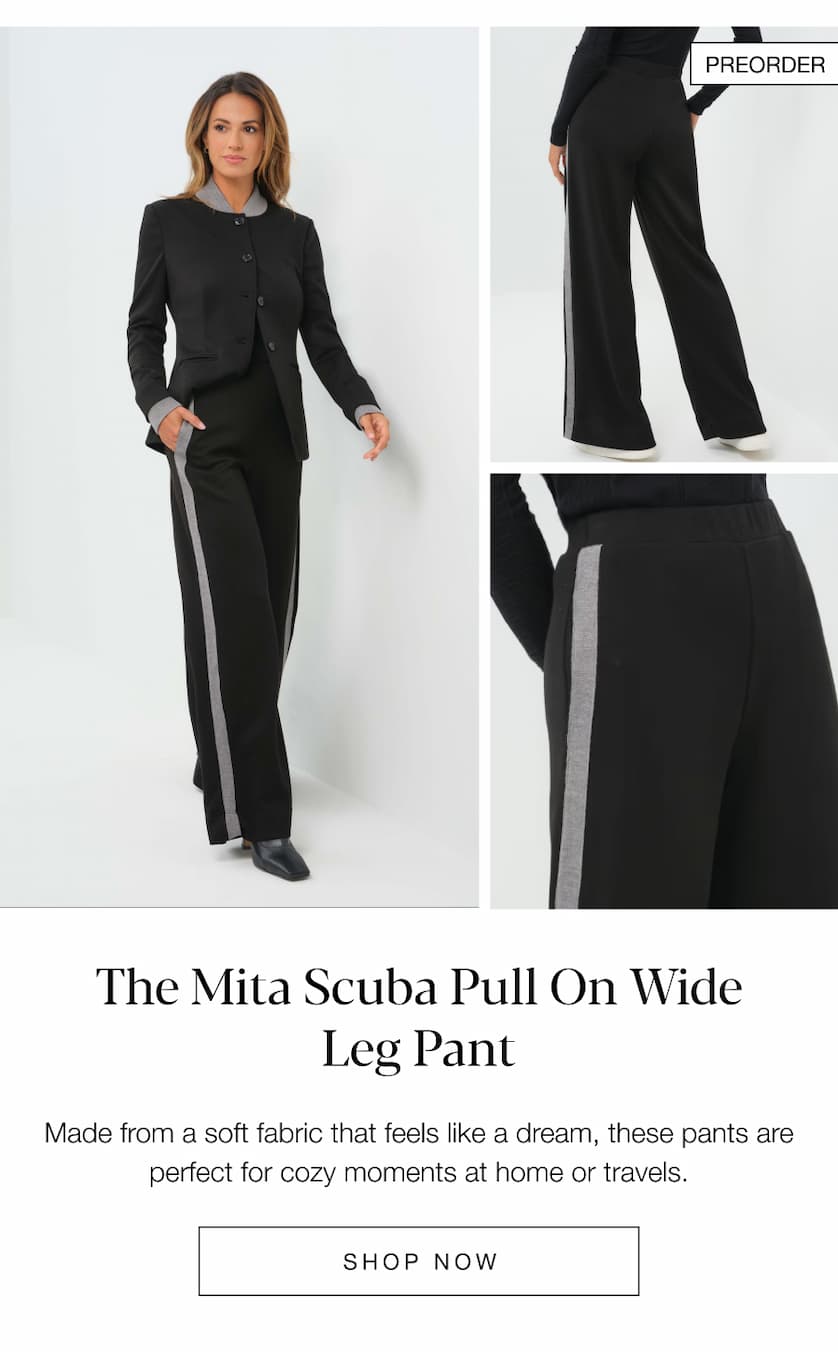 The Mita Scuba Pull On Wide Leg Pant SHOP NOW