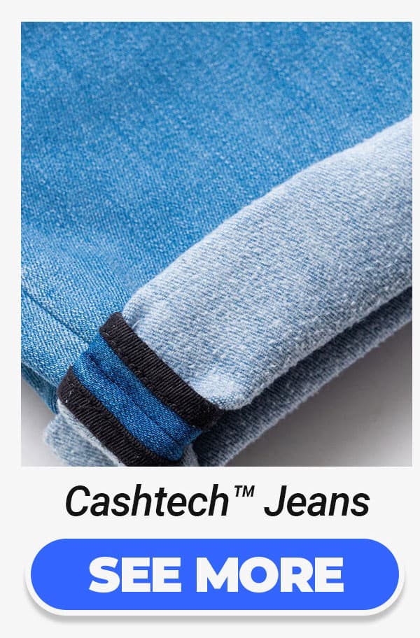 Button to shop cashmere-blend jeans
