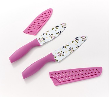 Temp-tations 6" Multipurpose Knife and 7" Santoku Knife Set