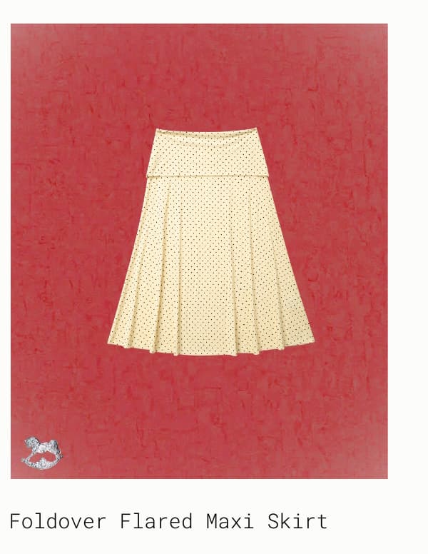 Foldover Flared Maxi Skirt