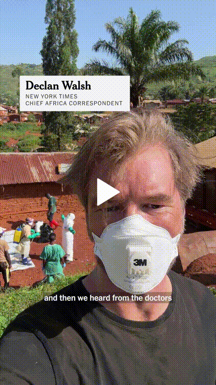 A short video showing Declan Walsh, a reporter, at an Ebola treatment center.