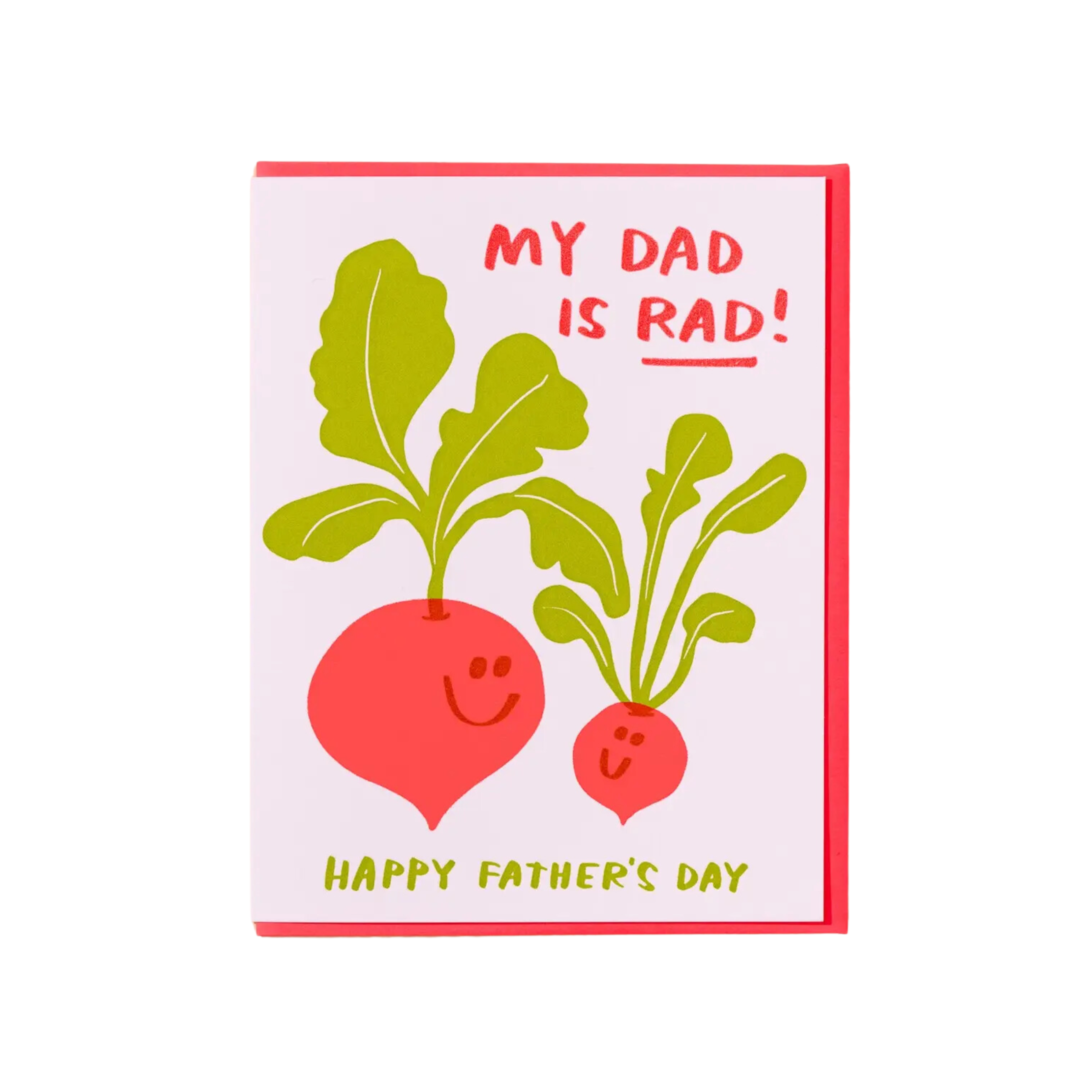 Image of Rad Dad Letterpress Radish Father's Day Card