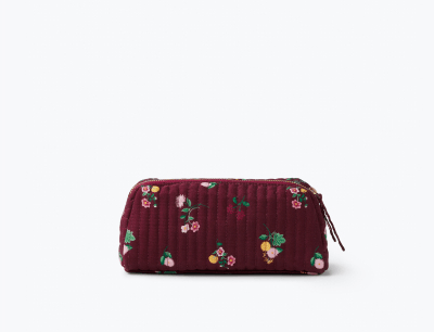 Quilted Small Cosmetic Pouch - Ditsy Dahlia