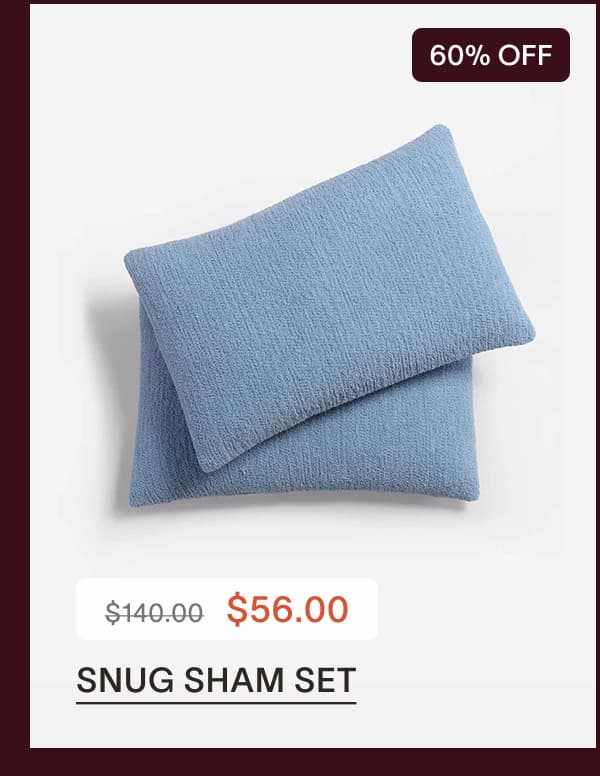 Snug sham set - 60% off