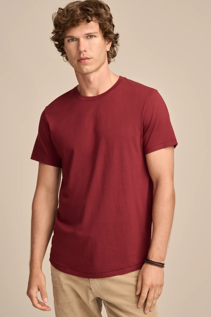 Image of Lucky Brand Supima Short Sleeve Crew Tee - Men's Clothing Tops Shirts Tee Graphic T Shirts in Jet Black