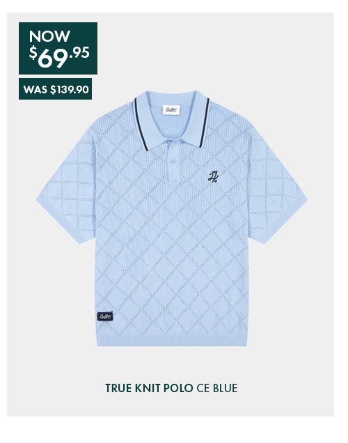 TRUE KNIT POLO ICE BLUE
