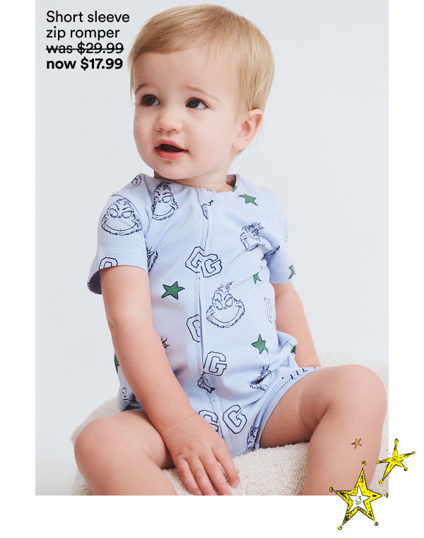 Short sleeve zip romper $29.99