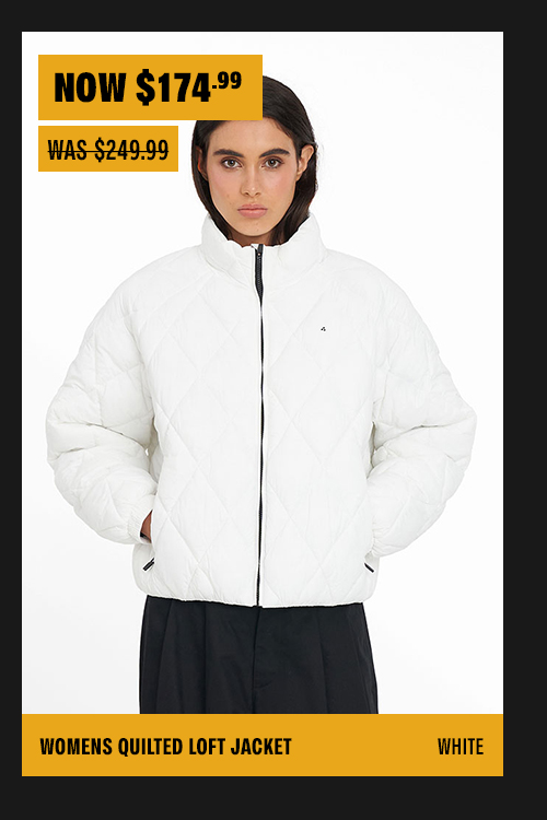 WOMENS QUILTED LOFT JACKET WHITE