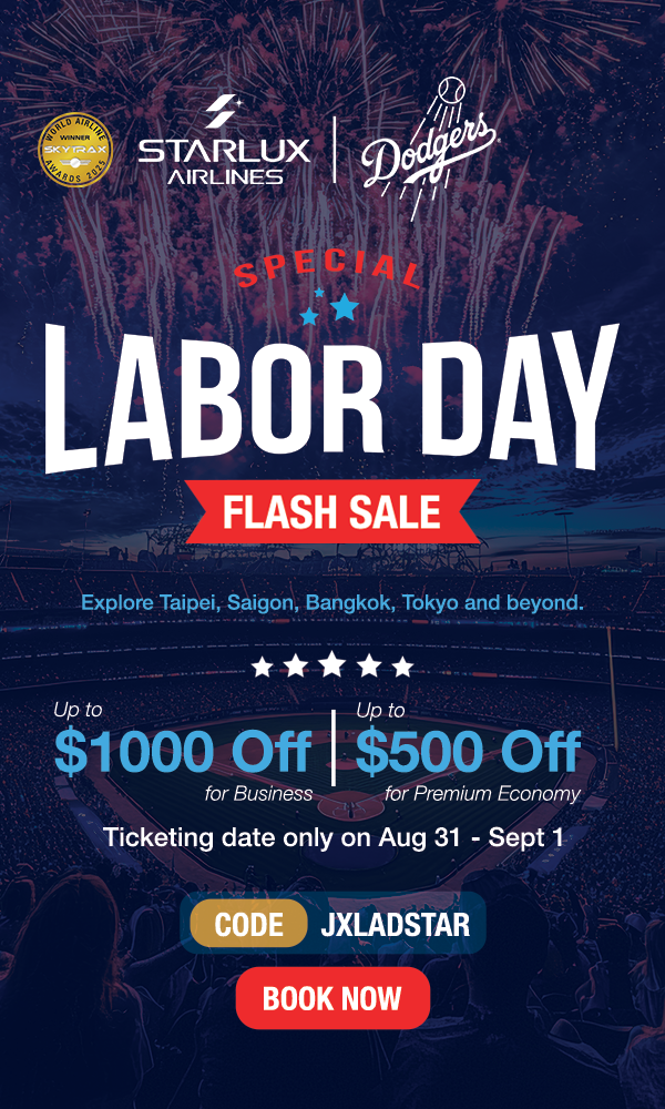 STARLUX Airlines Labor Day Discount Inside