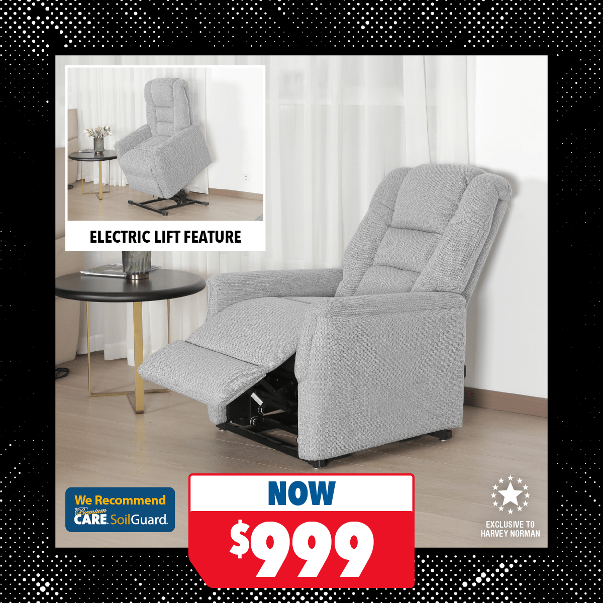 Kayla Fabric Electric Lift Recliner Chair