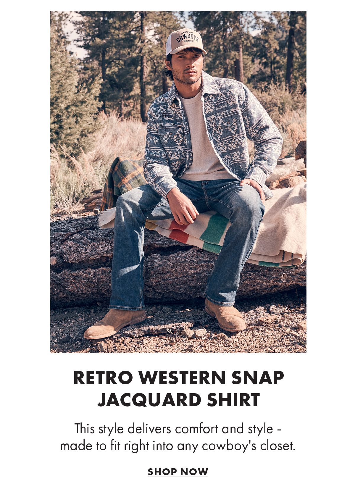 Retro Western Snap Jacquard Shirt - Shop Now