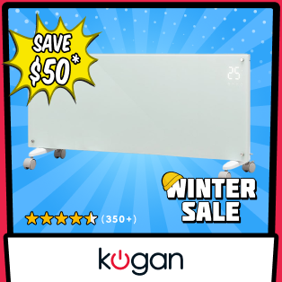 Kogan SmarterHome™ 2400W Premium Glass Panel Heater (White) Product Image