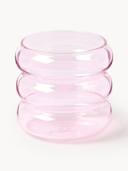 Set di 4 bicchieri piccoli in vetro soffiato borosilicato Bubbly