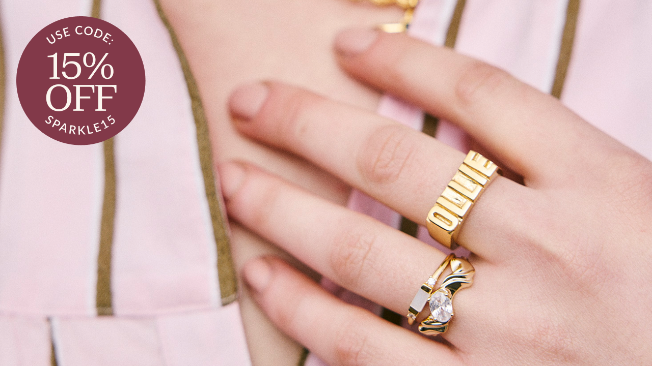 Custom Flat Name Stack Personalised Ring