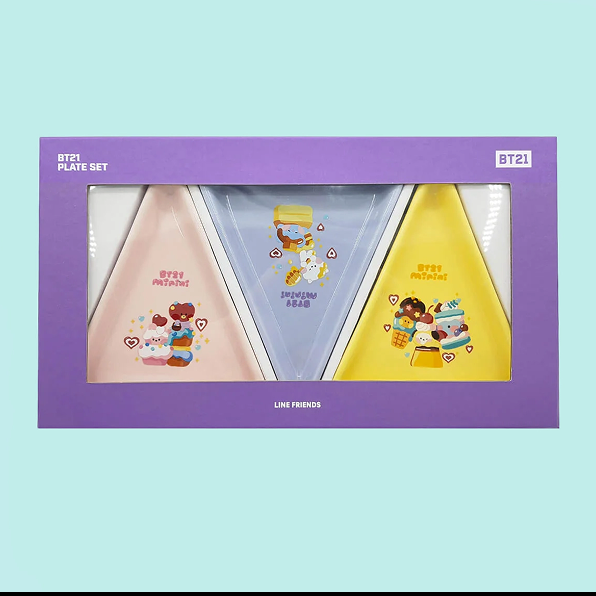 BT21 minini Sweetie Dessert Plate Set 3 PCS