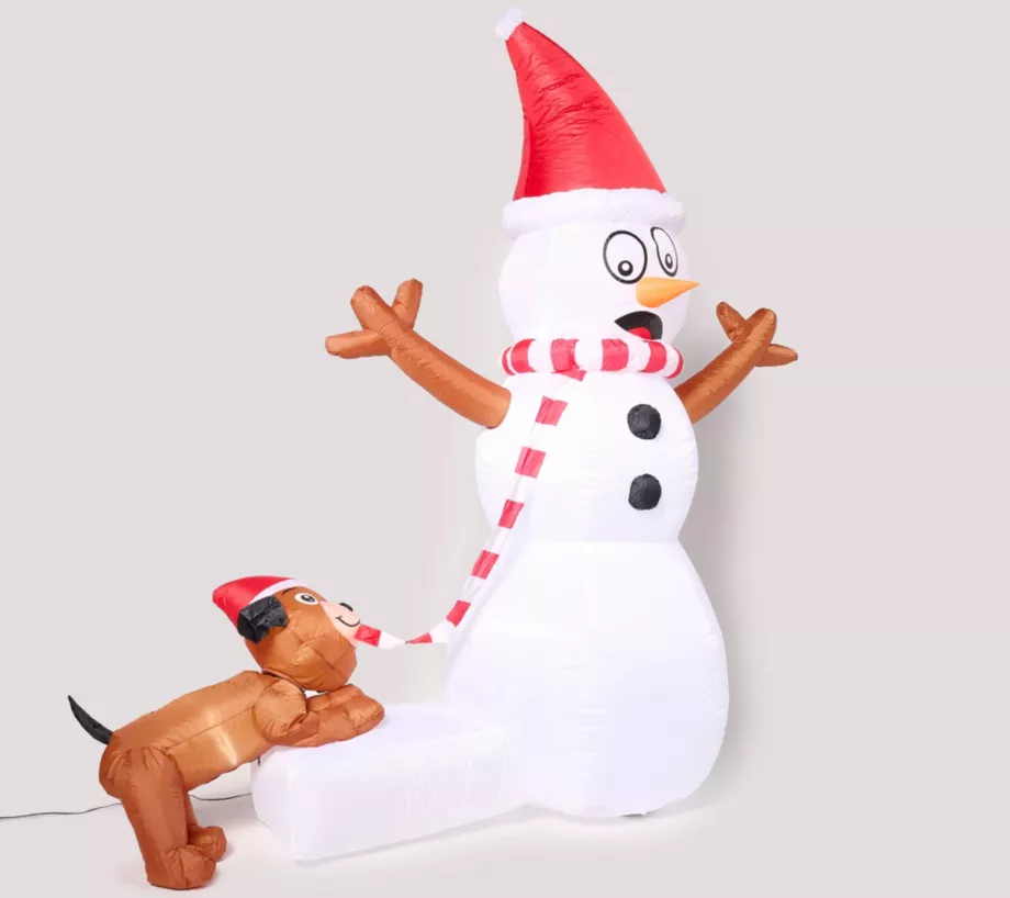 ShWk 7/14 Kringle Express 8ft Inflatable Snowman and Dog