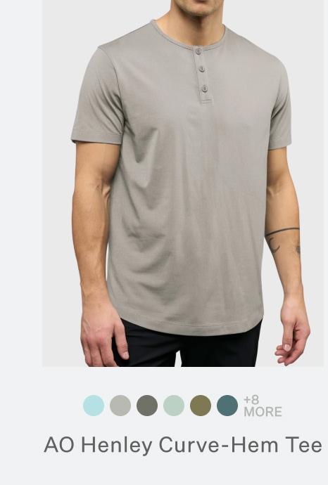 AO Henley Curve-Hem Tee